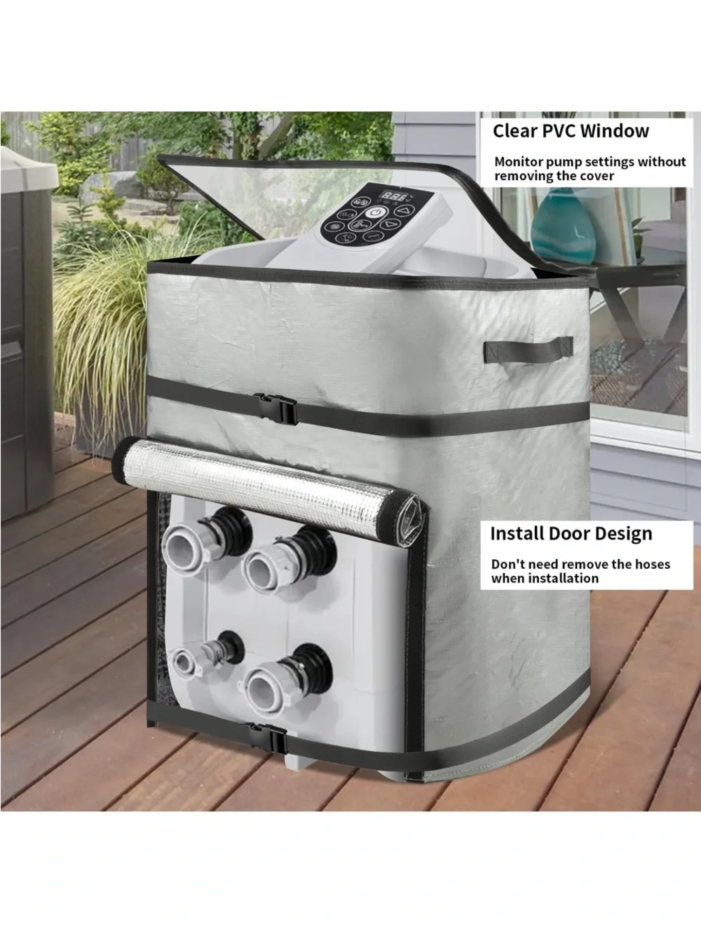 5B: Silver Outdoor Storage Cube- Spa Pump Cover- Weatherproof
